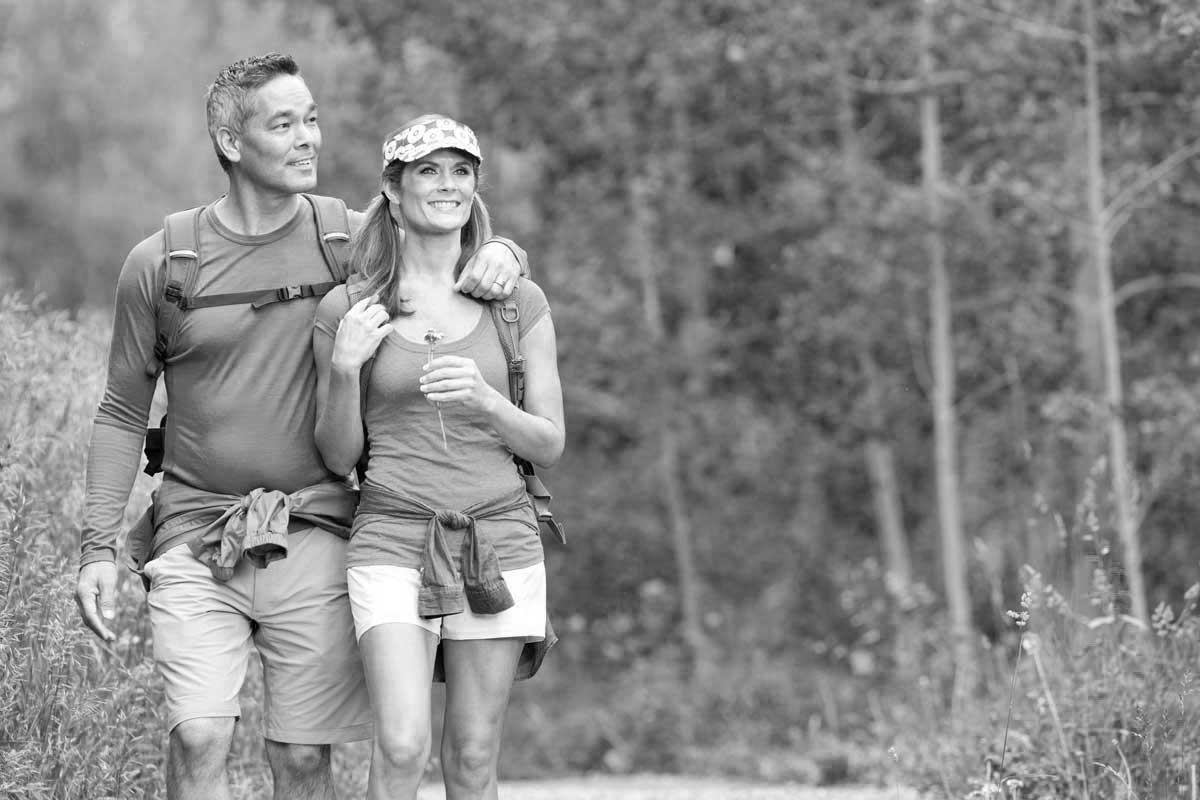 Colorado Springs Dentist Patients Enjoying a Hike and Smiling